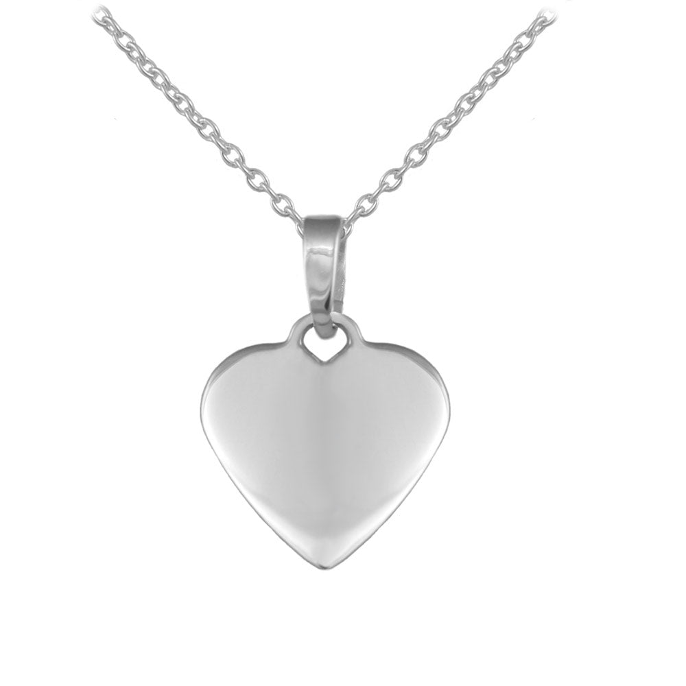 Girls Sterling Silver Children's Personalized Heart Necklace Engraved 16-18 inch