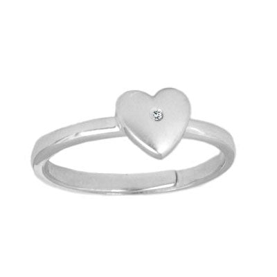 Heart Ring, Sterling Silver Adjustable Heart Shape Ring, Love Ring