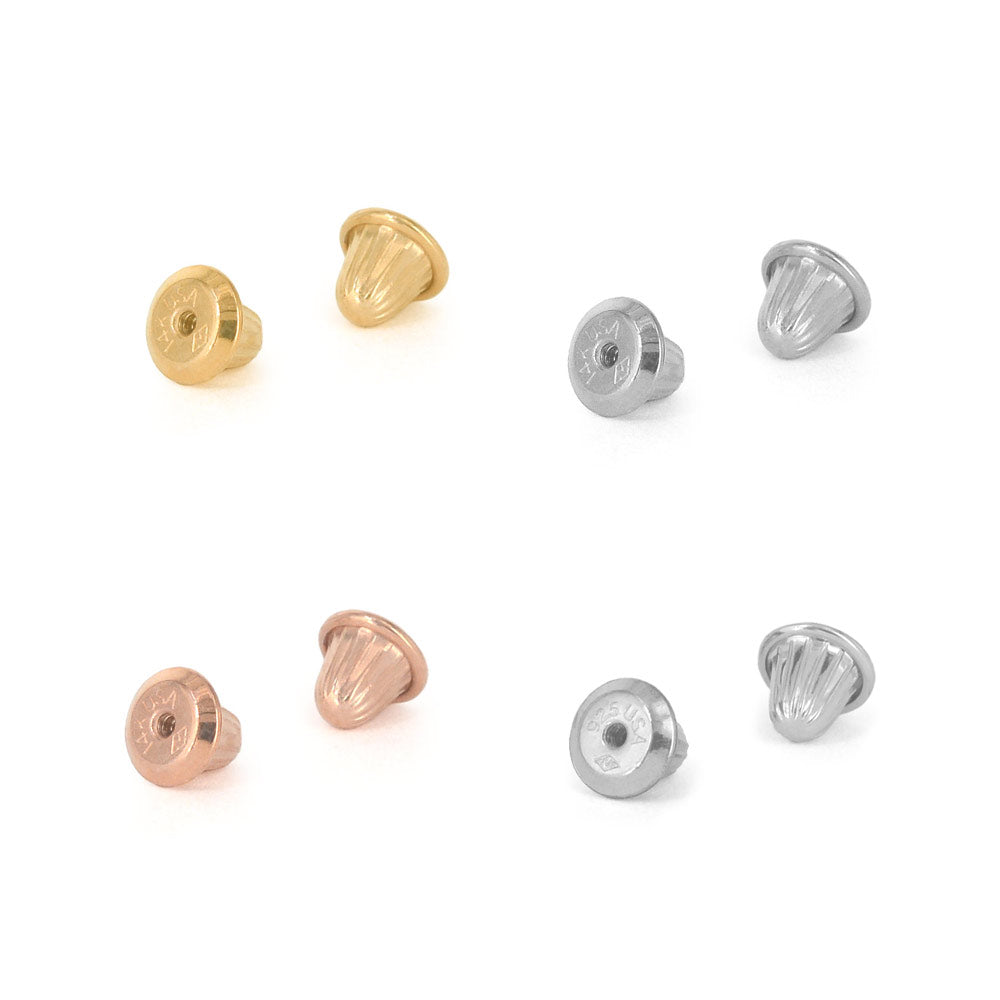 14K REAL Gold Silicone Push-back Screw-Back Replacements post stud earring