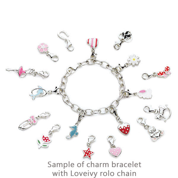 Initial Charms with Lobster Claw for Belly rings, Bracelets and
