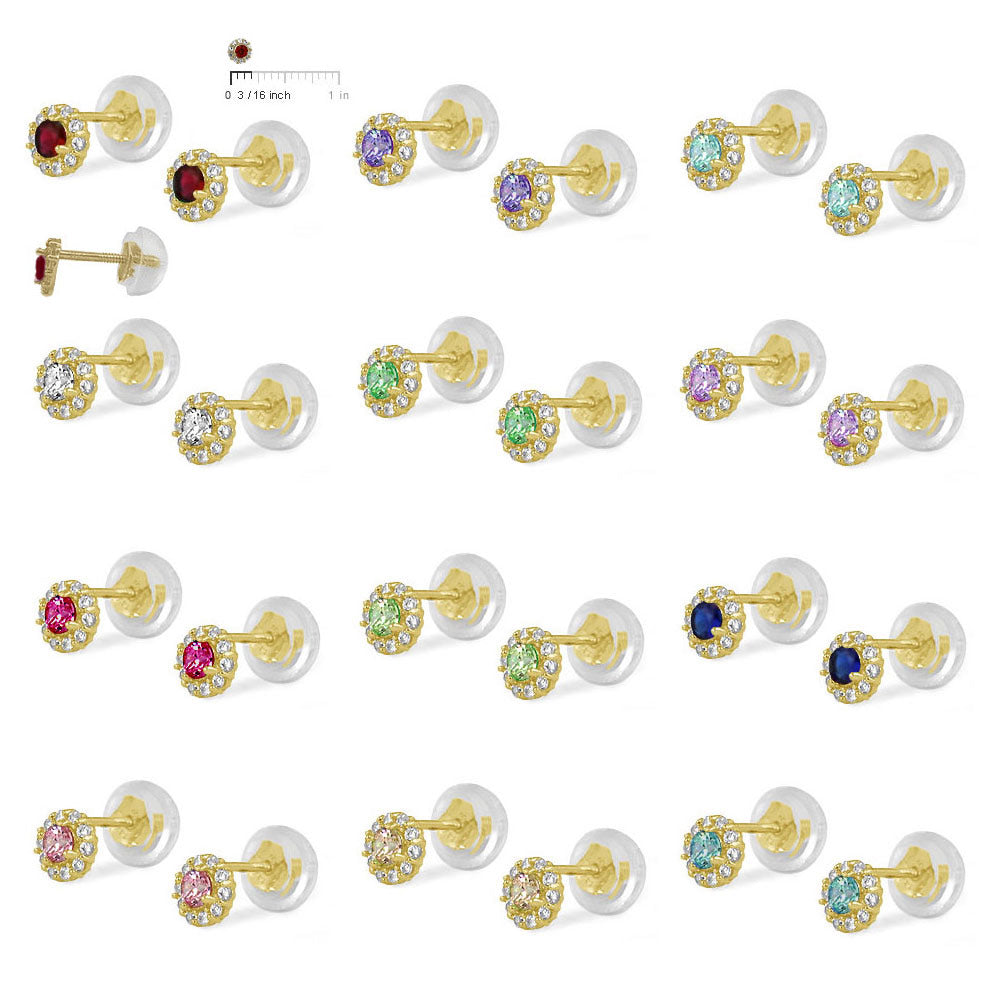 Baby birthstone clearance earrings