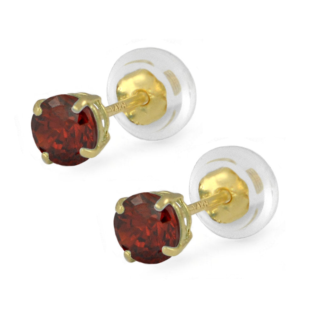 US 10K GOLD LUCK BIRTHSTONE EARRINGS FOR KIDS BABIES AND ADULT  HYPOALLERGENIC | Shopee Philippines