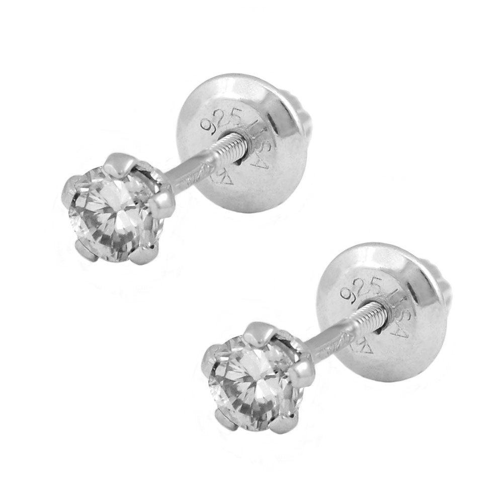 Children's screw back hot sale diamond earrings