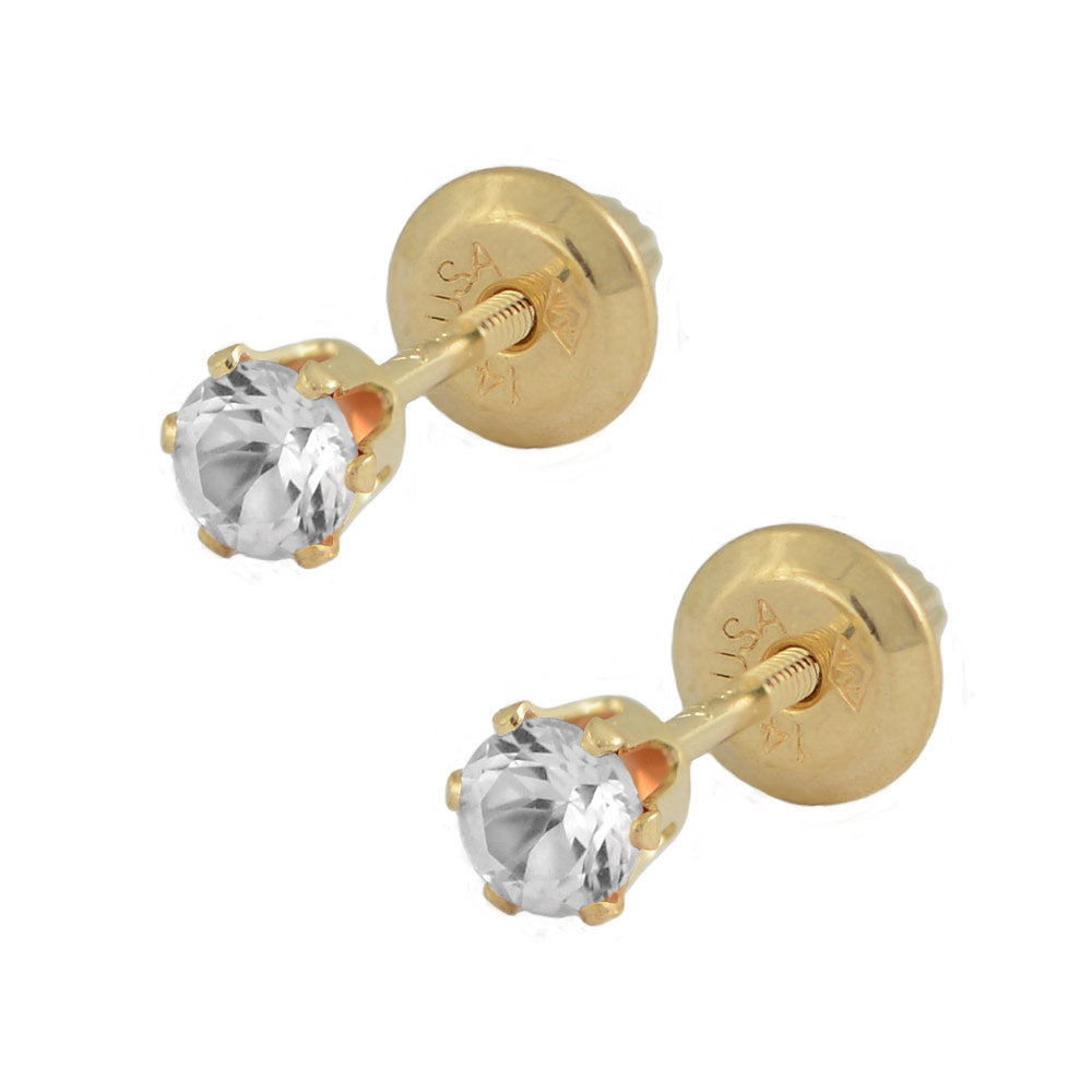 OZZAR 14k Yellow Gold Anchor shops Stud Earrings with Screw Back