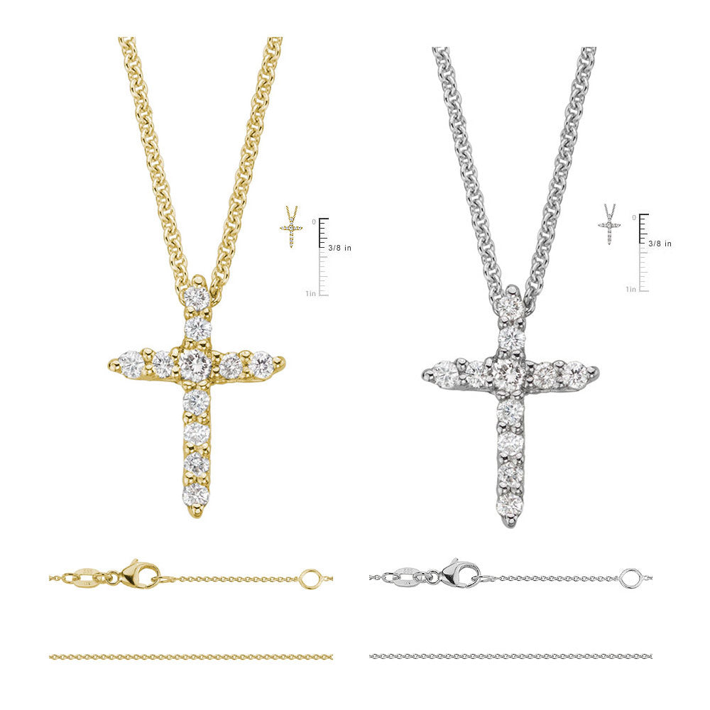 Gold & Diamond high quality Girls' Cross Necklace