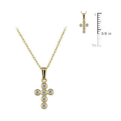 Buy DULCI Brass White Diamond Cubic Zirconia Cross Pendant Necklace  Religious Jewelry at Amazon.in
